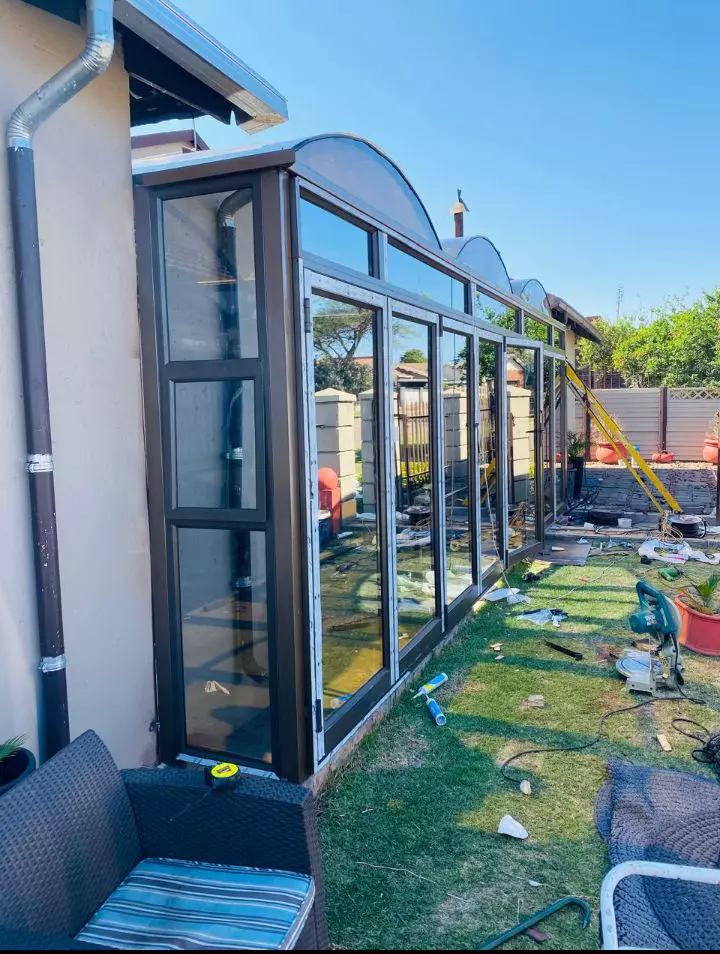 Aluminium and glass sunroom on a house
